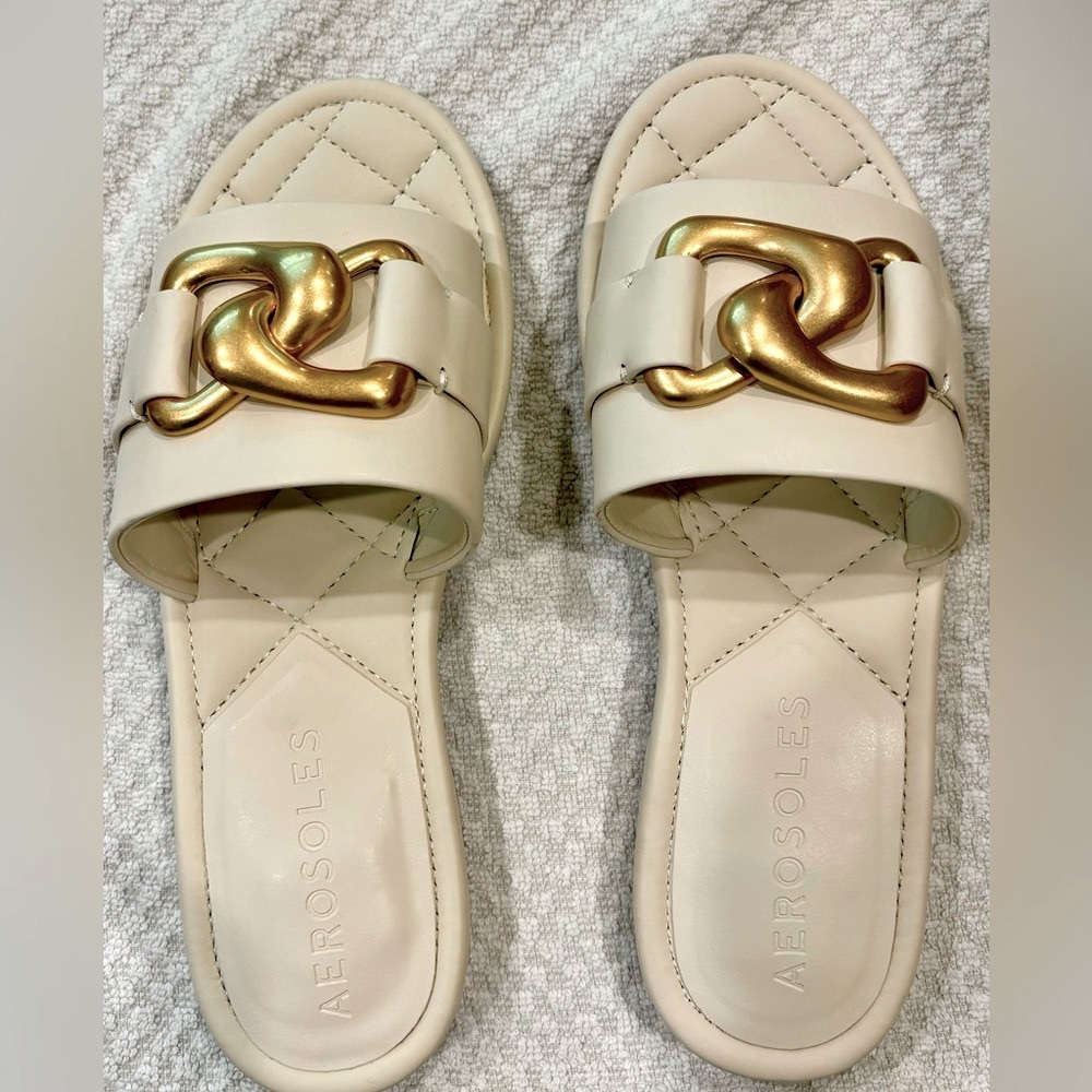 New Aerosole white/creamy sandals